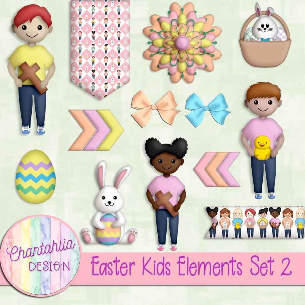 Free design elements in an Easter Kids theme