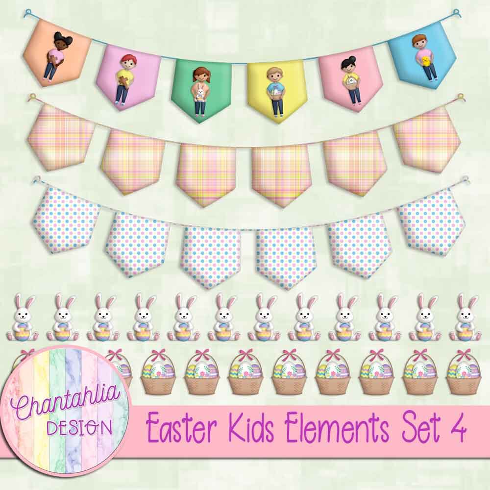 Free design elements in an Easter Kids theme
