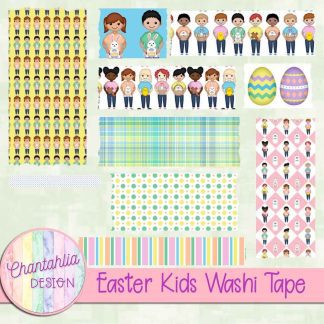 Free washi tape in an Easter Kids theme