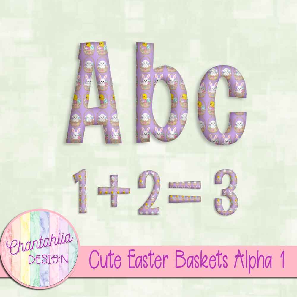 Free alpha in a Cute Easter Baskets theme