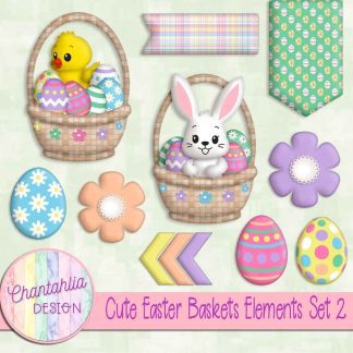 Free design elements in a Cute Easter Baskets theme