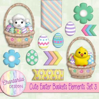 Free design elements in a Cute Easter Baskets theme