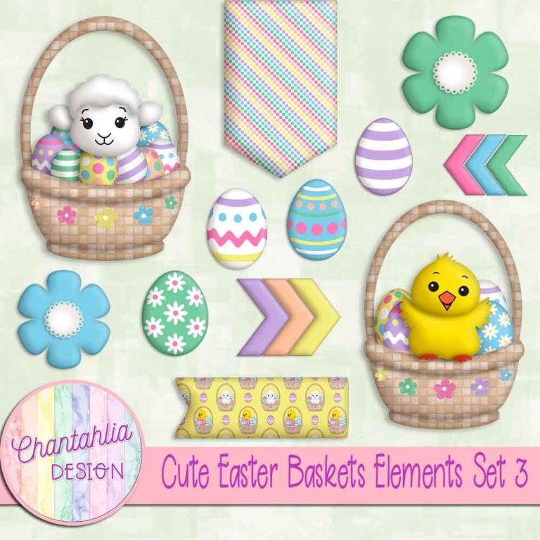 Cute Easter Baskets Elements Set 3 - Chantahlia Design