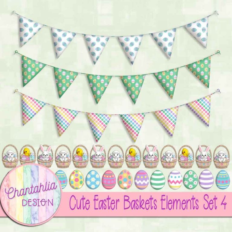 Cute Easter Baskets Elements Set 4 - Chantahlia Design
