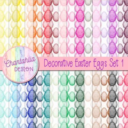 Decorative Easter Eggs Digital Papers Set 1 - Chantahlia Design