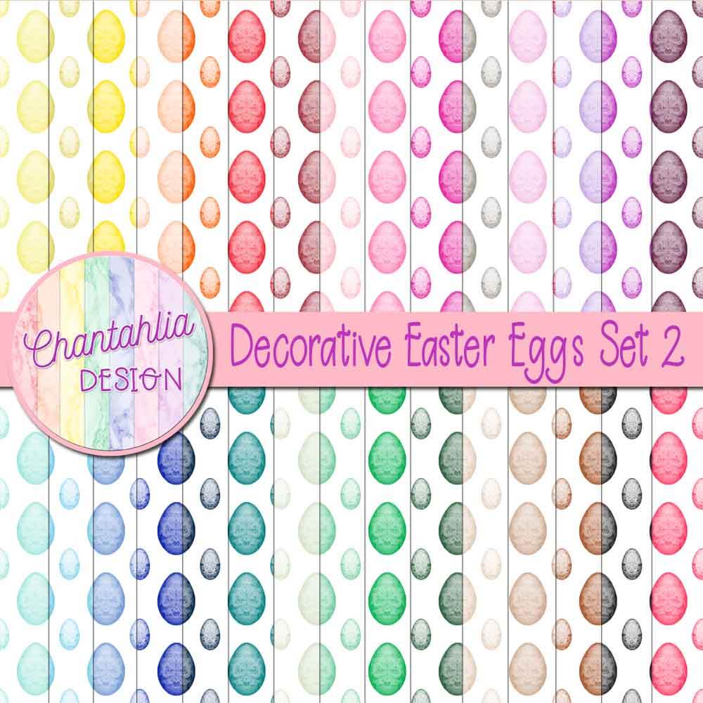 Decorative Easter Eggs Digital Papers Set 2