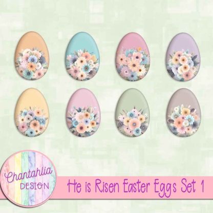He is Risen Easter Eggs Set 1 - Chantahlia Design