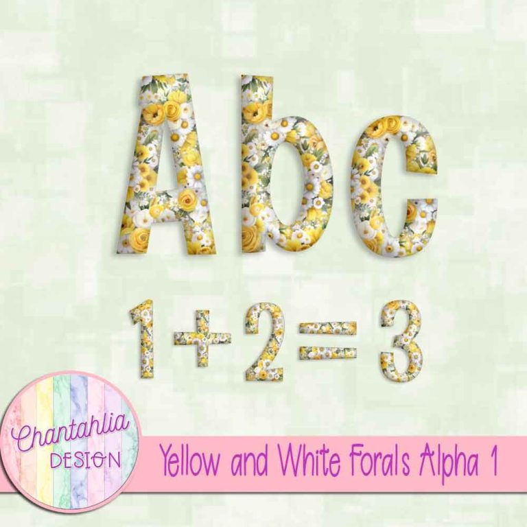 Yellow and White Florals Alpha 1 - Chantahlia Design
