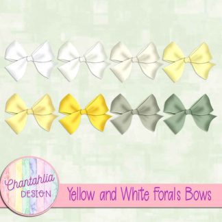 Yellow and White Florals Bows