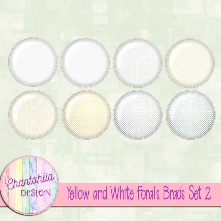 Yellow and White Florals Brads Set 2 - Chantahlia Design