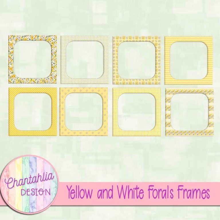 Yellow Ruffle Frame Yellow and White Florals Frames - Chantahlia Design