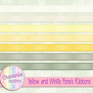 Yellow and White Florals Ribbons