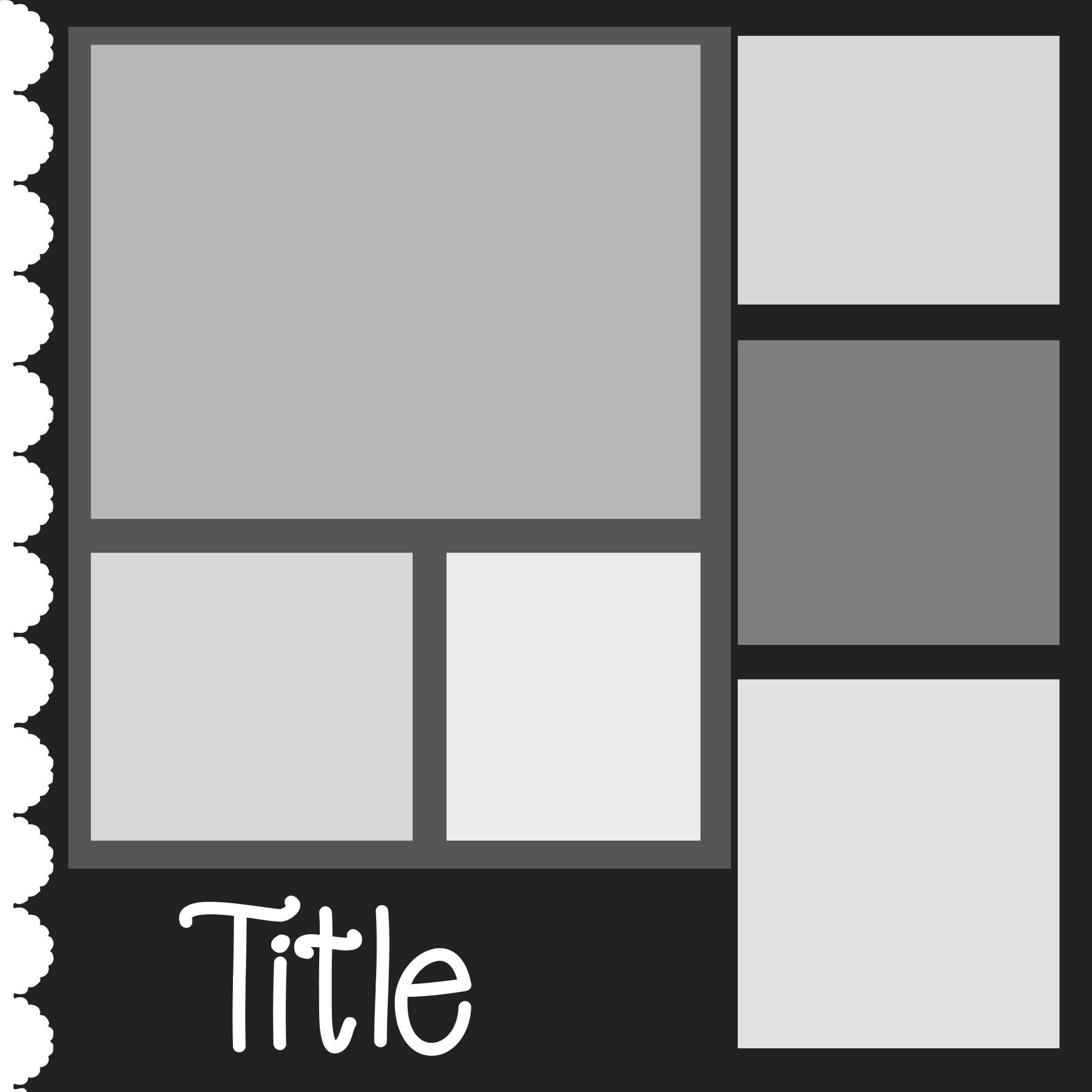 Digital Scrapbook Layout Template 417