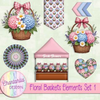 Floral Baskets Elements Set 1