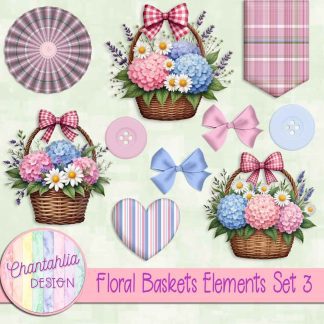 Floral Baskets Elements Set 3