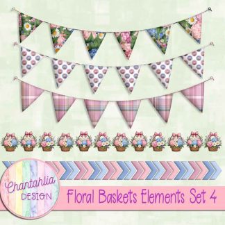 Floral Baskets Elements Set 4