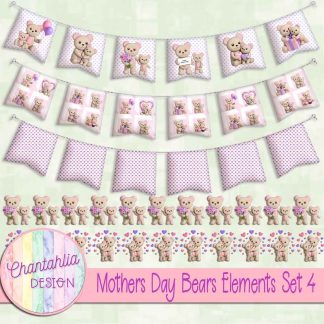 Mothers Day Bears Elements Set 4