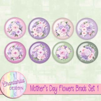 Mothers Day Flowers Brads Set 1