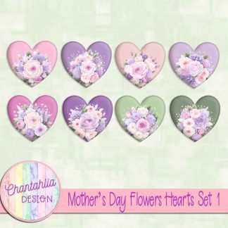 Mothers Day Flowers Hearts Set 1