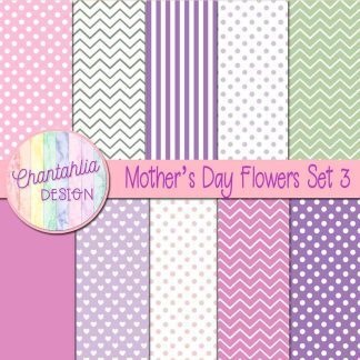 Mothers Day Flowers Digital Papers Set 3