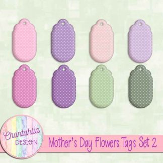 Mothers Day Flowers Tags Set 2