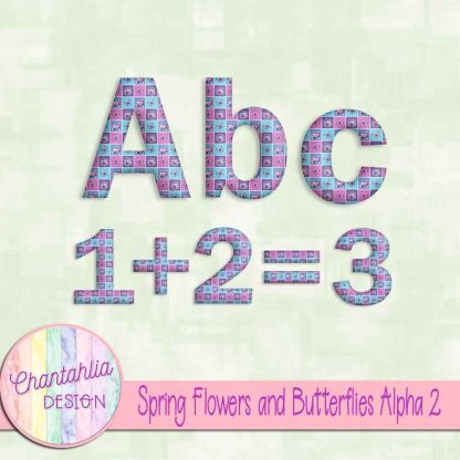 Spring Flowers and Butterflies Alpha 2 - Chantahlia Design