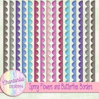 Spring Flowers and Butterflies Borders