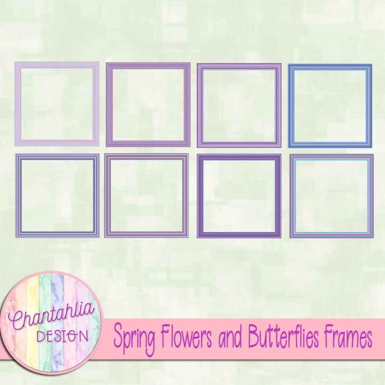 Spring Flowers and Butterflies Frames - Chantahlia Design