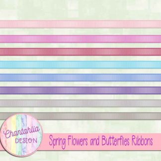 Spring Flowers and Butterflies Ribbons