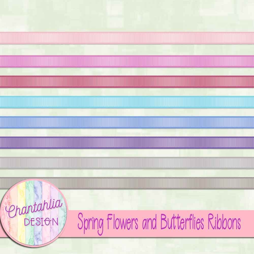Spring Flowers and Butterflies Ribbons