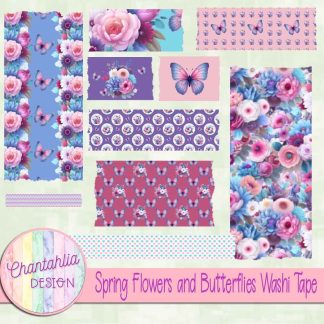 Spring Flowers and Butterflies Washi Tape
