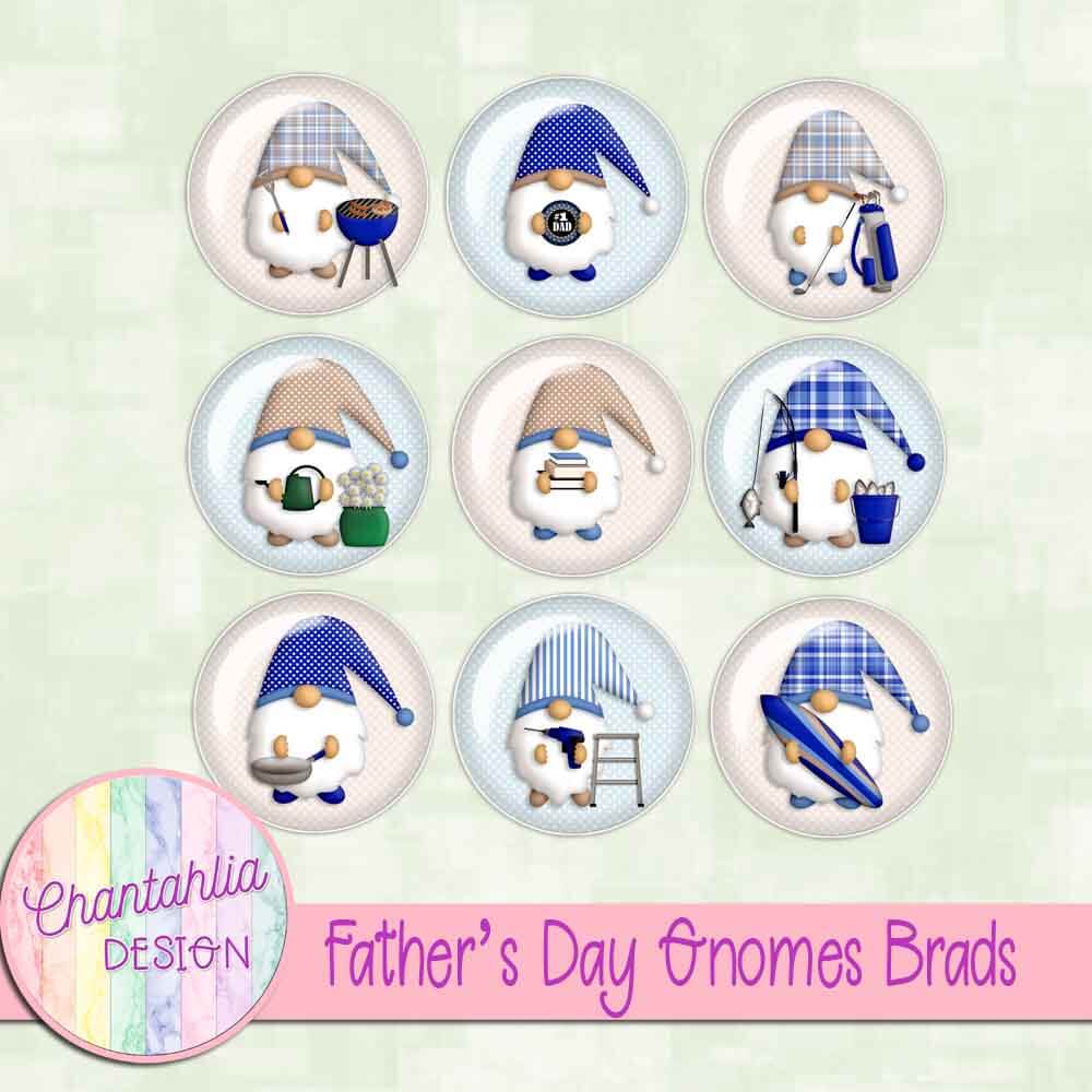 Free brads in a Fathers Day Gnomes theme