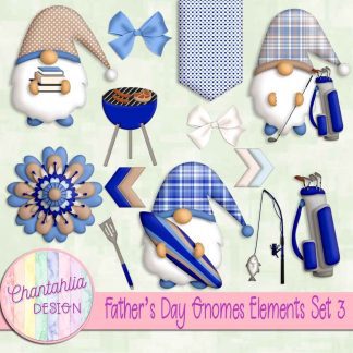 Free design elements in a Fathers Day Gnomes theme