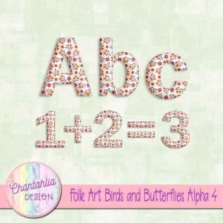 Folk Art Birds and Butterflies Alpha 4