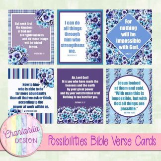 Free Bible Verse cards in a Possibilities theme.