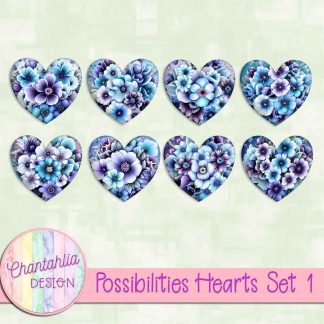 Free hearts in a Possibilities theme