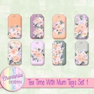 Tea Time With Mum Tags Set 1