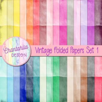 Free digital papers featuring a vintage folded design