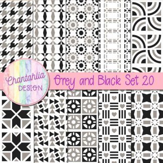 Free digital papers in various patterns in grey and black