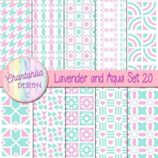 Free digital papers in various patterns in lavender and aqua