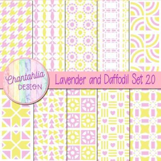 Free digital papers in various patterns in lavender and daffodil