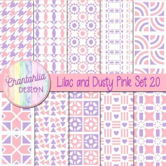 Free digital papers in various patterns in lilac and dusty pink