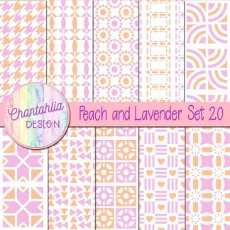 Free digital papers in various patterns in peach and lavender