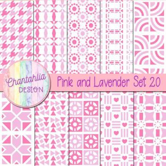 Free digital papers in various patterns in pink and lavender