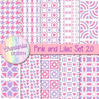 Free digital papers in various patterns in pink and lilac