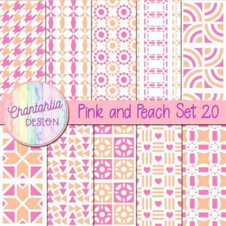 Free digital papers in various patterns in pink and peach
