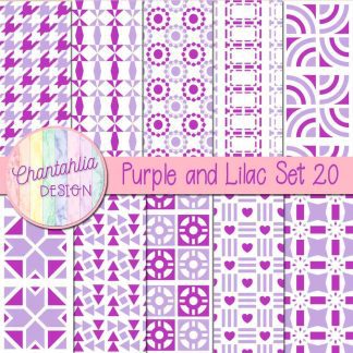 Free digital papers in various patterns in purple and lilac