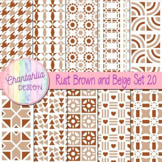 Free digital papers in various patterns in rust brown and beige