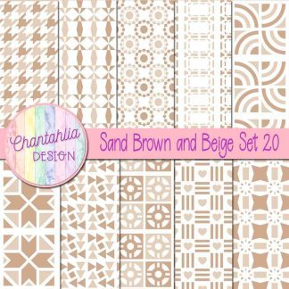 Free digital papers in various patterns in sand brown and beige