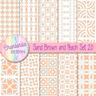 Free digital papers in various patterns in sand brown and peach